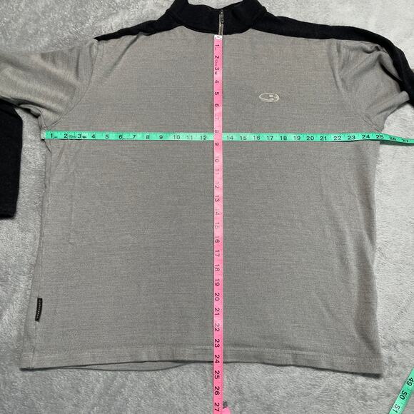 Icebreaker Sweater XL Grey Merino Wool 1/4 Zip Performance Outdoor Hiking Layer - Picture 8 of 9
